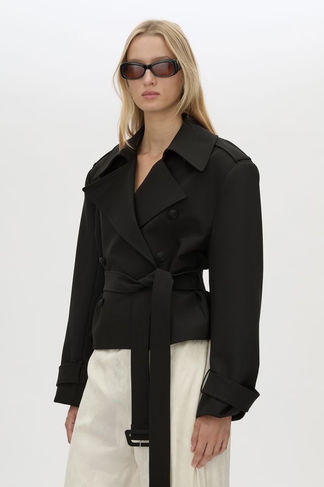 Asena Short Trench - Black