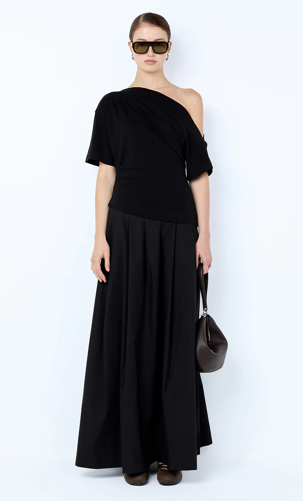 Chantal Offshoulder Maxi Dress - Black