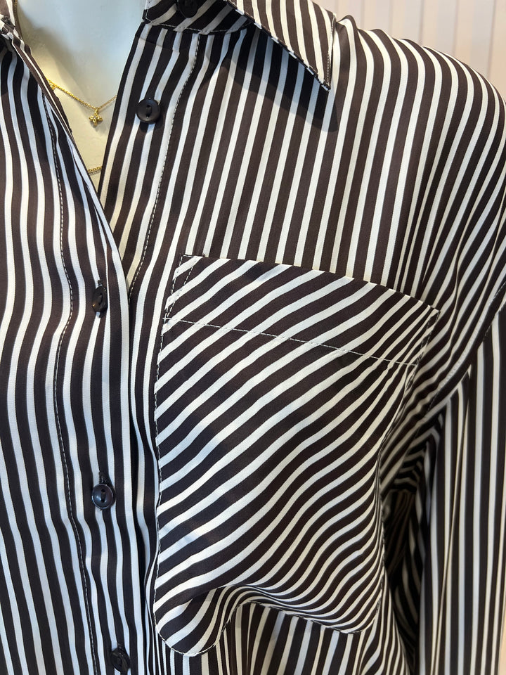 Jamie Stripe Shirt - Brown Stripe