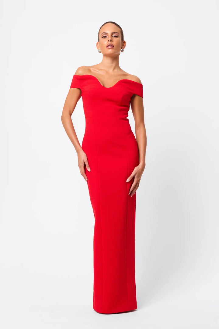 Modernist Maxi Dress - Red