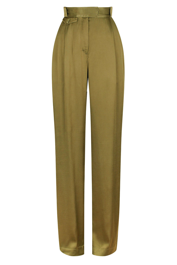 Arienzo High Waist Pant - Green Olive