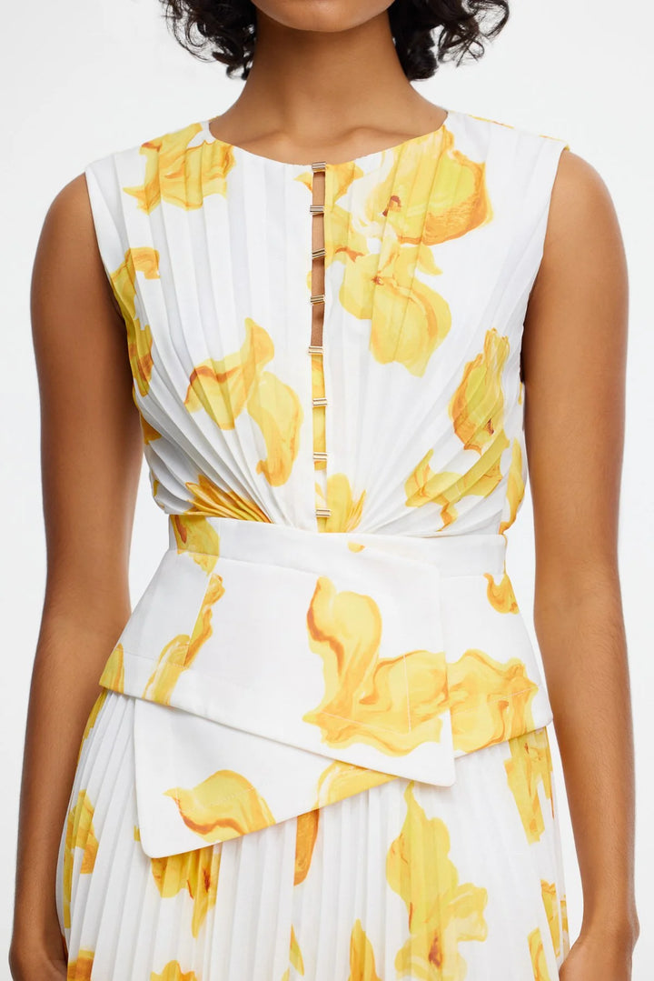 Rhodes Midi Dress - Ivory Calla Lily