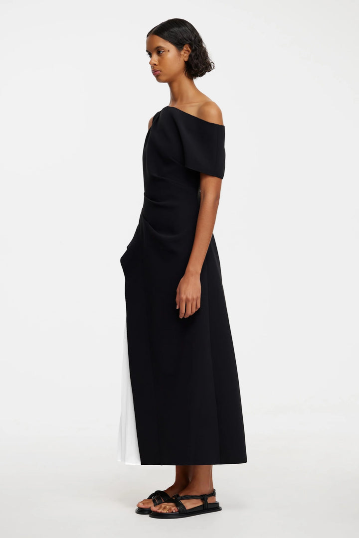 Sudden Midi Dress - Black with Ivory
