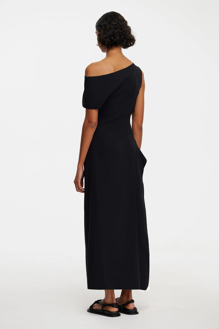 Sudden Midi Dress - Black with Ivory