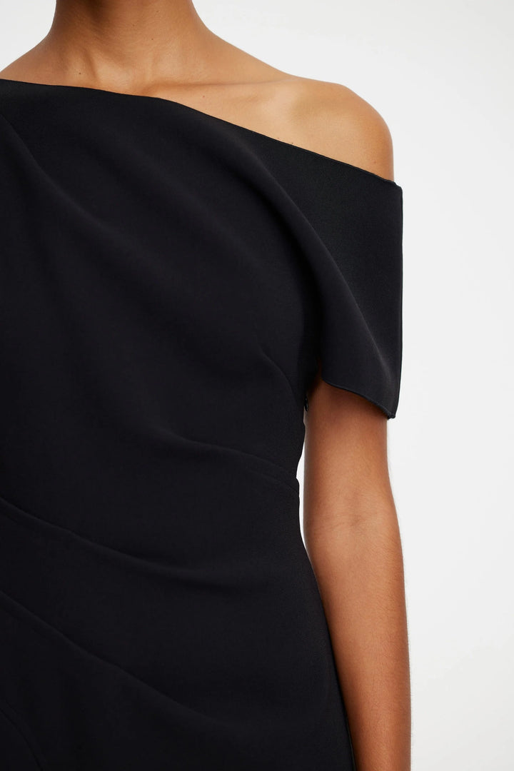 Sudden Midi Dress - Black with Ivory
