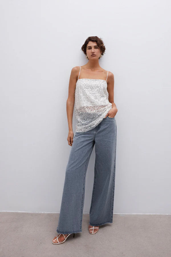 Asteri Long Line Cami - Silver
