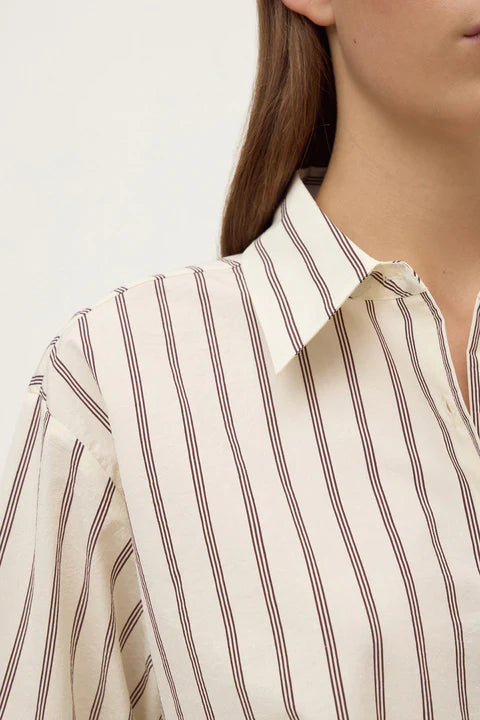 Amaro Italian Stripe Shirt - Merlot/White Stripe