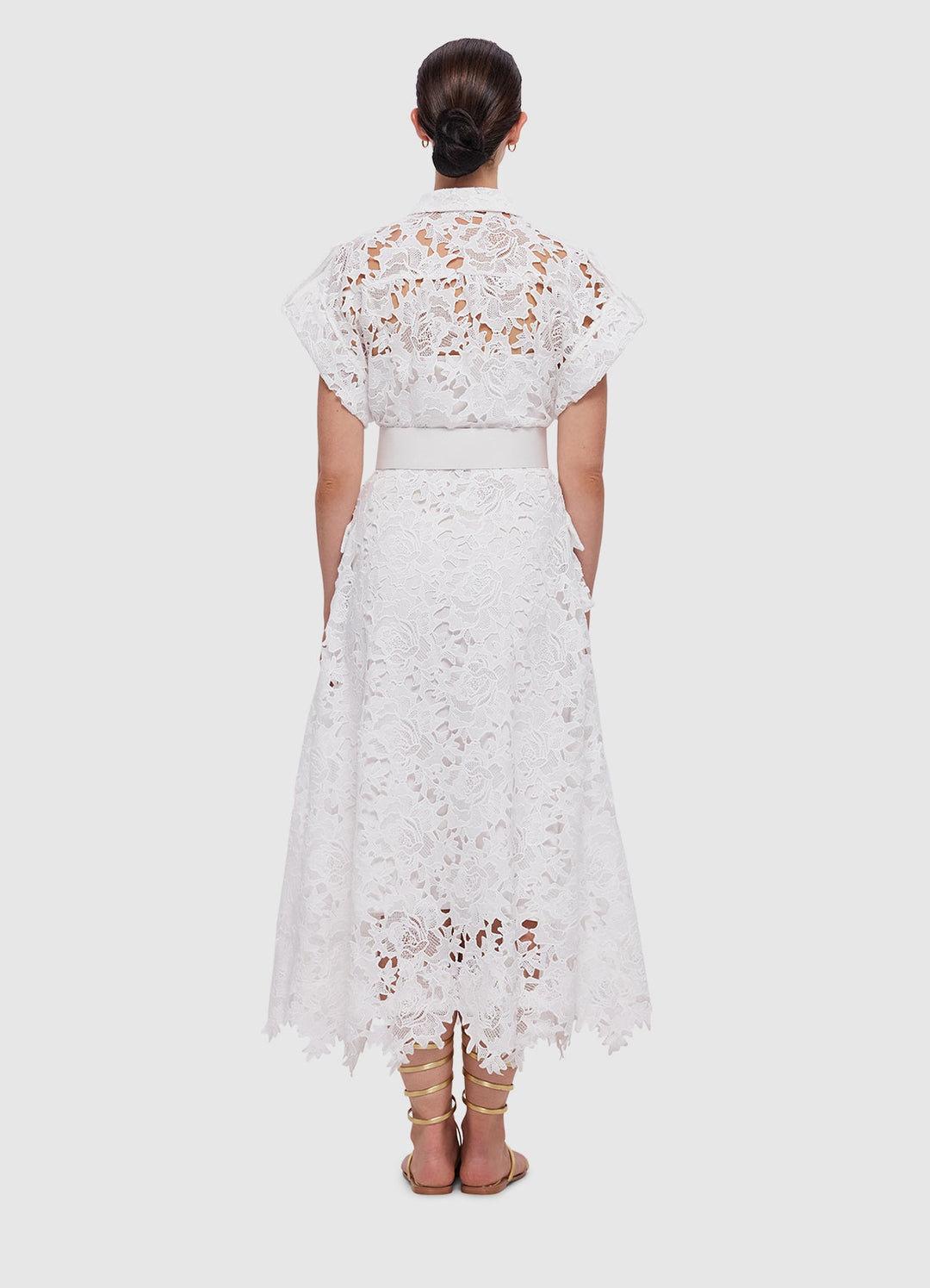 Audrey Lace Pocket Shirt Dress - Snow