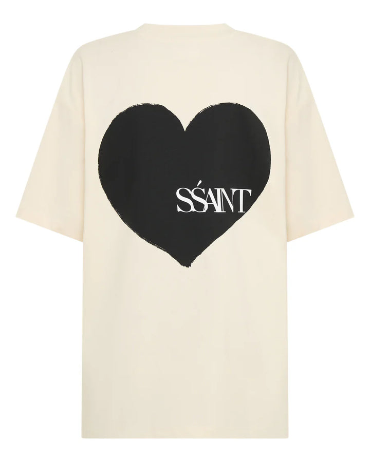 Ssaint Heart Tee - Cream and Black