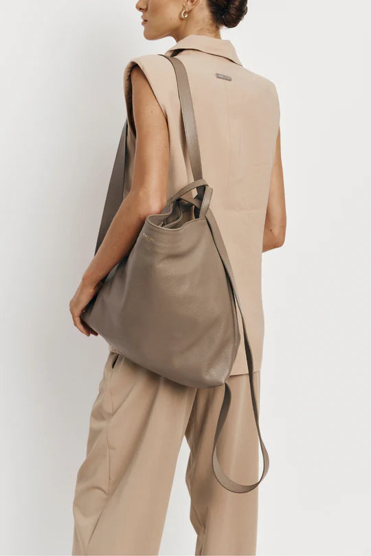 Bella Backpack Tote - Taupe