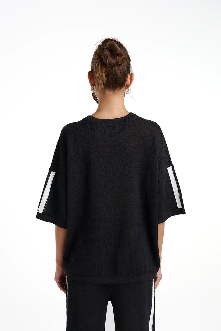 Knit Tee - Black/Cream