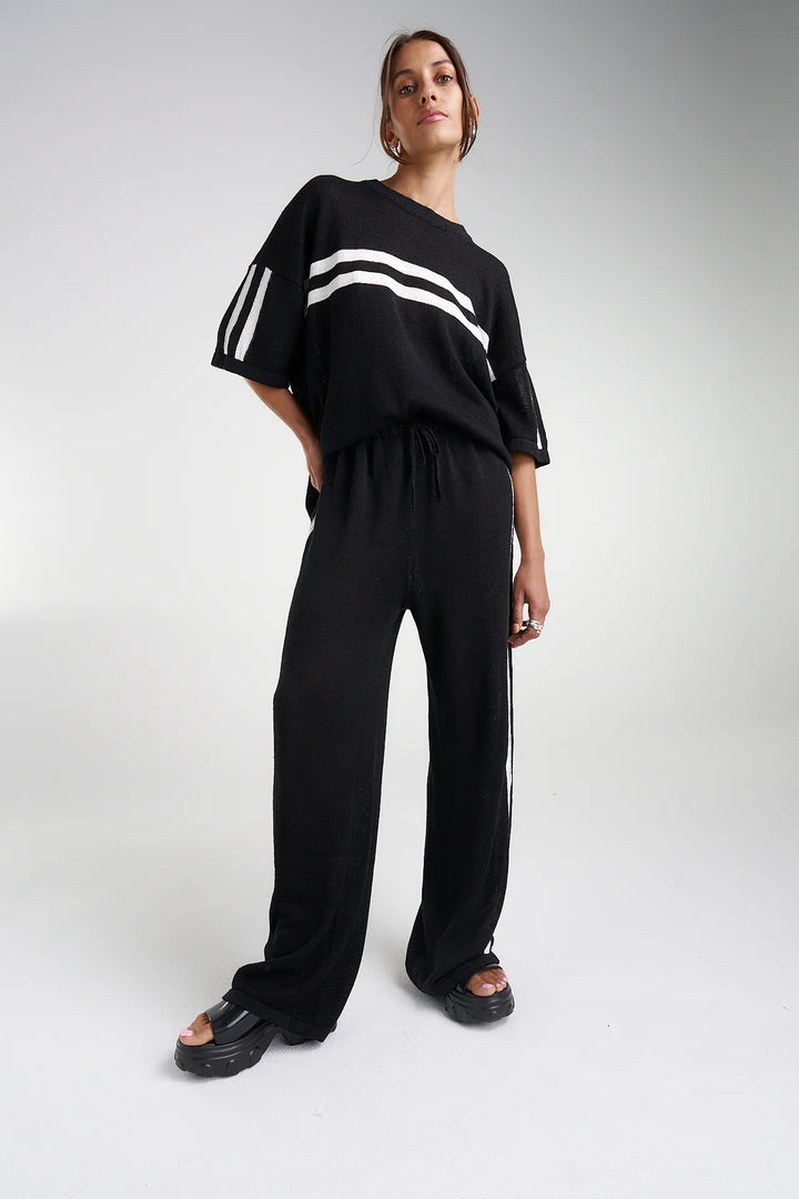 Knit Tee - Black/Cream