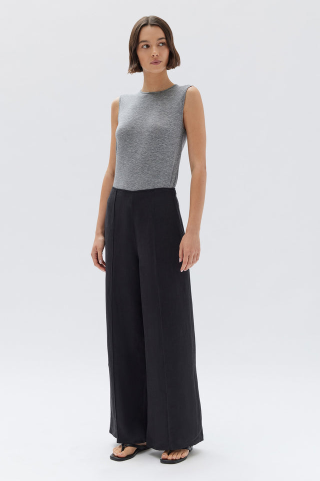 Brooke Silk Linen Pant - Black