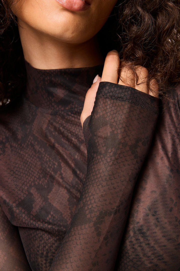 Siren Long Sleeve Top - Snake Print