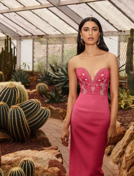Claudia Midi Dress - Raspberry