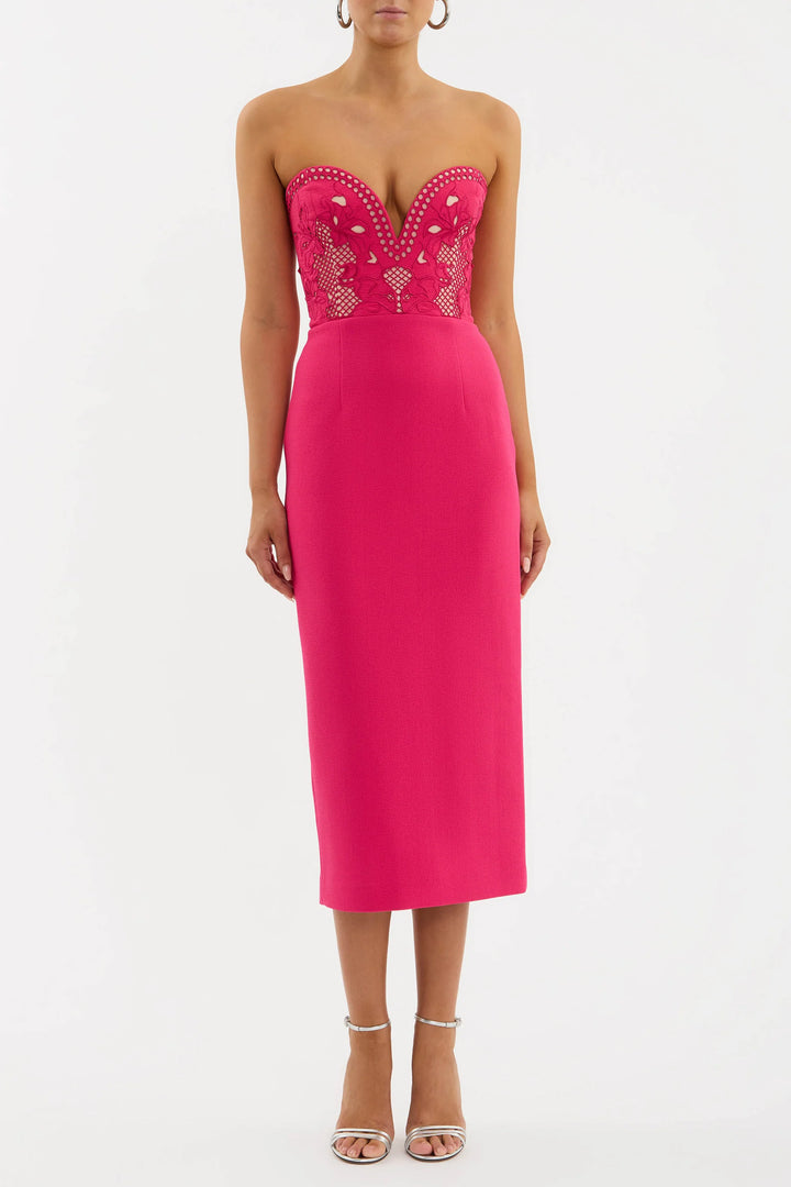 Claudia Midi Dress - Raspberry