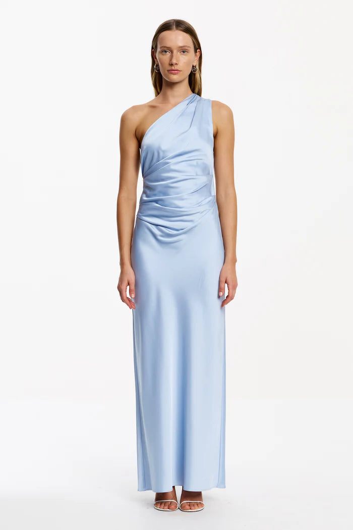Angela One Shoulder Maxi Dress - Ice Blue