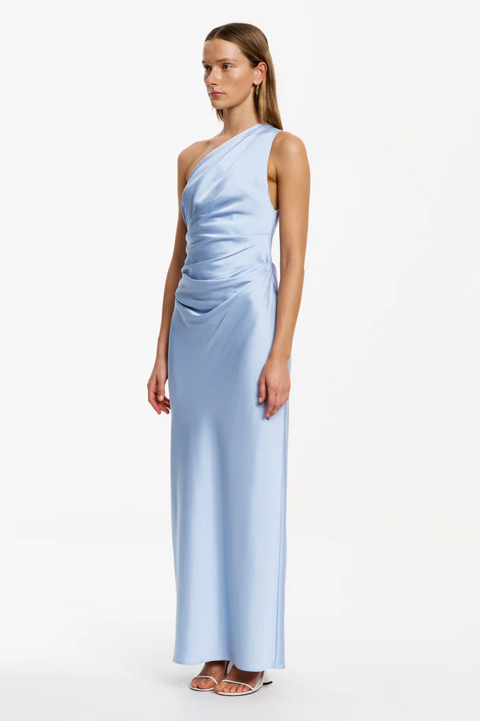 Angela One Shoulder Maxi Dress - Ice Blue