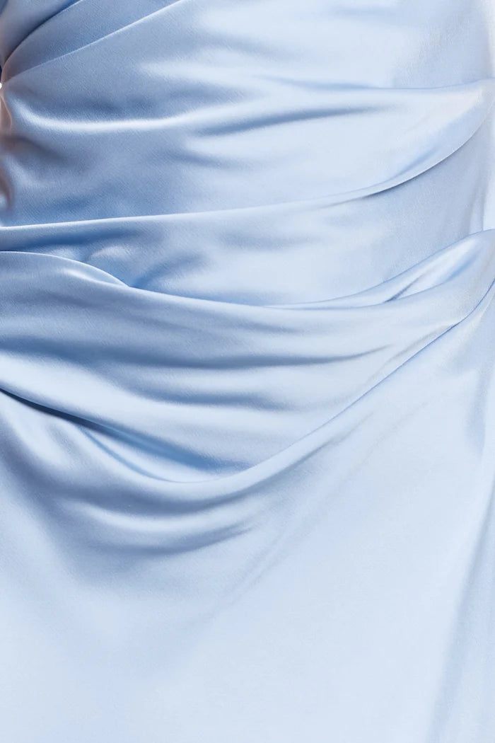 Angela One Shoulder Maxi Dress - Ice Blue