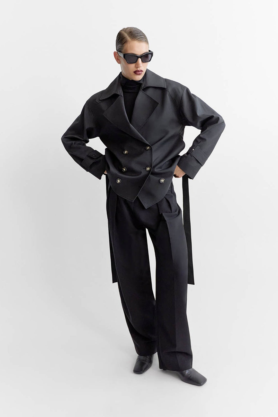 Malia Belted Jacket - Black