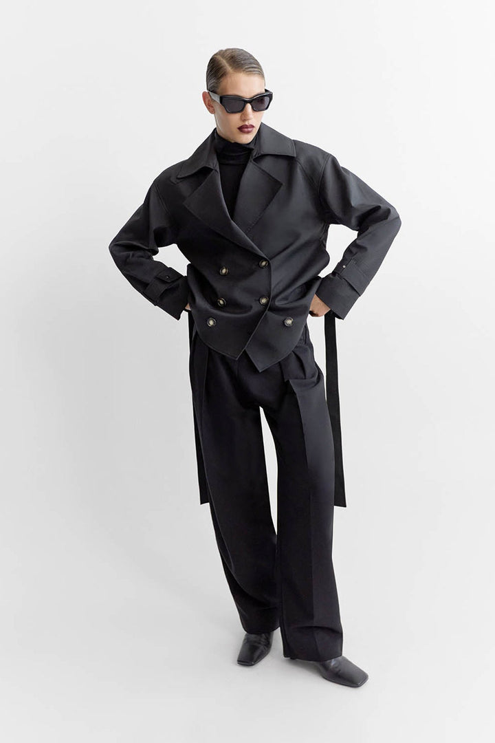 Malia Belted Jacket - Black
