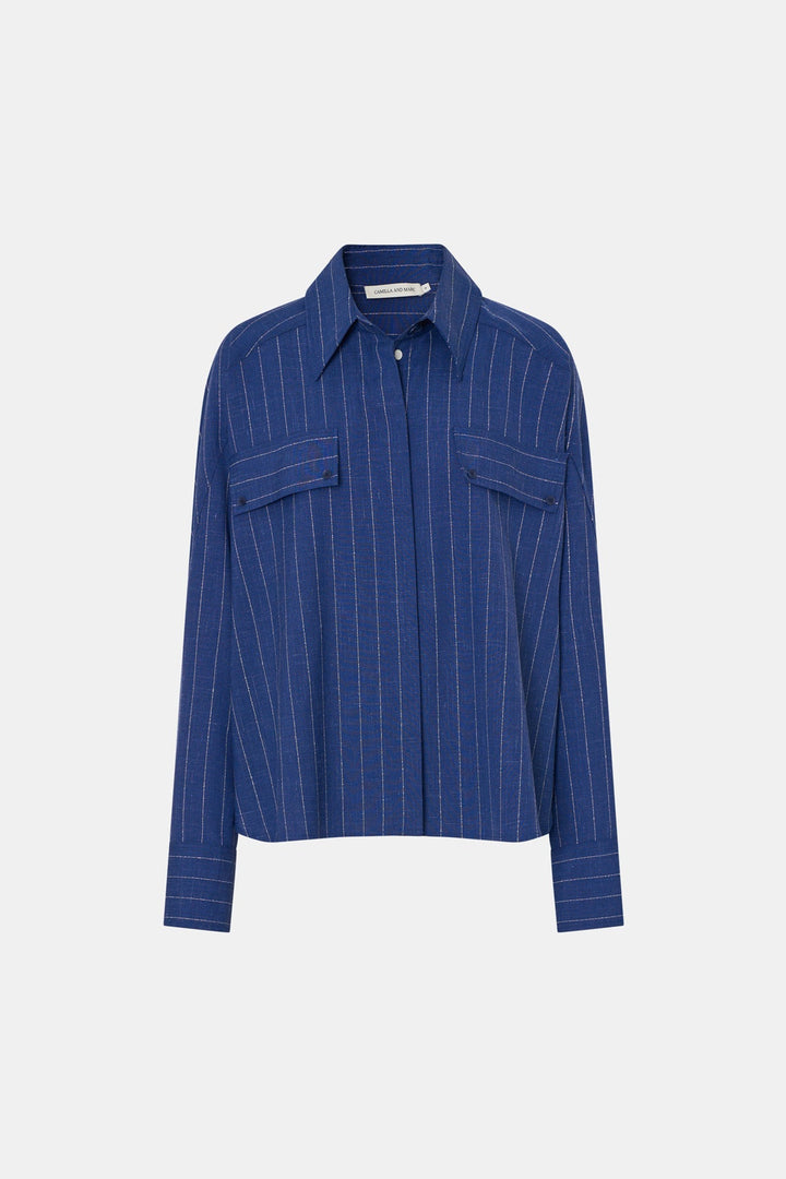 Alberto Shirt - Blue White Stripe