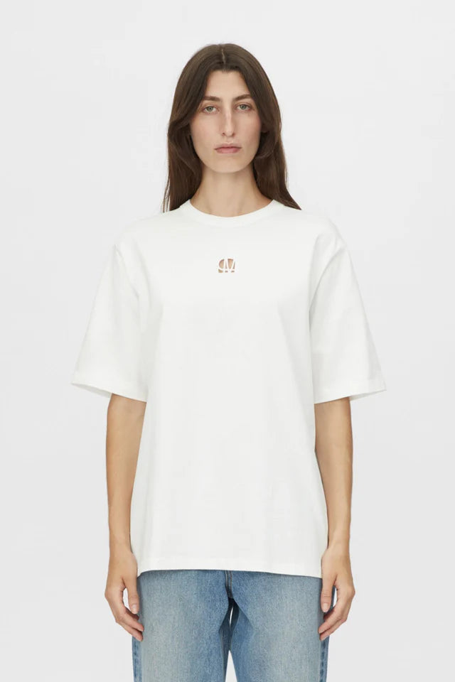 Tシャツ・カットソー camilla and marc Camilla and Marc Bloom Embroidered Tee - Soft White – Mali