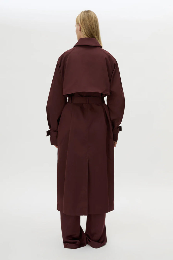 Dia Trench Coat - Burgundy
