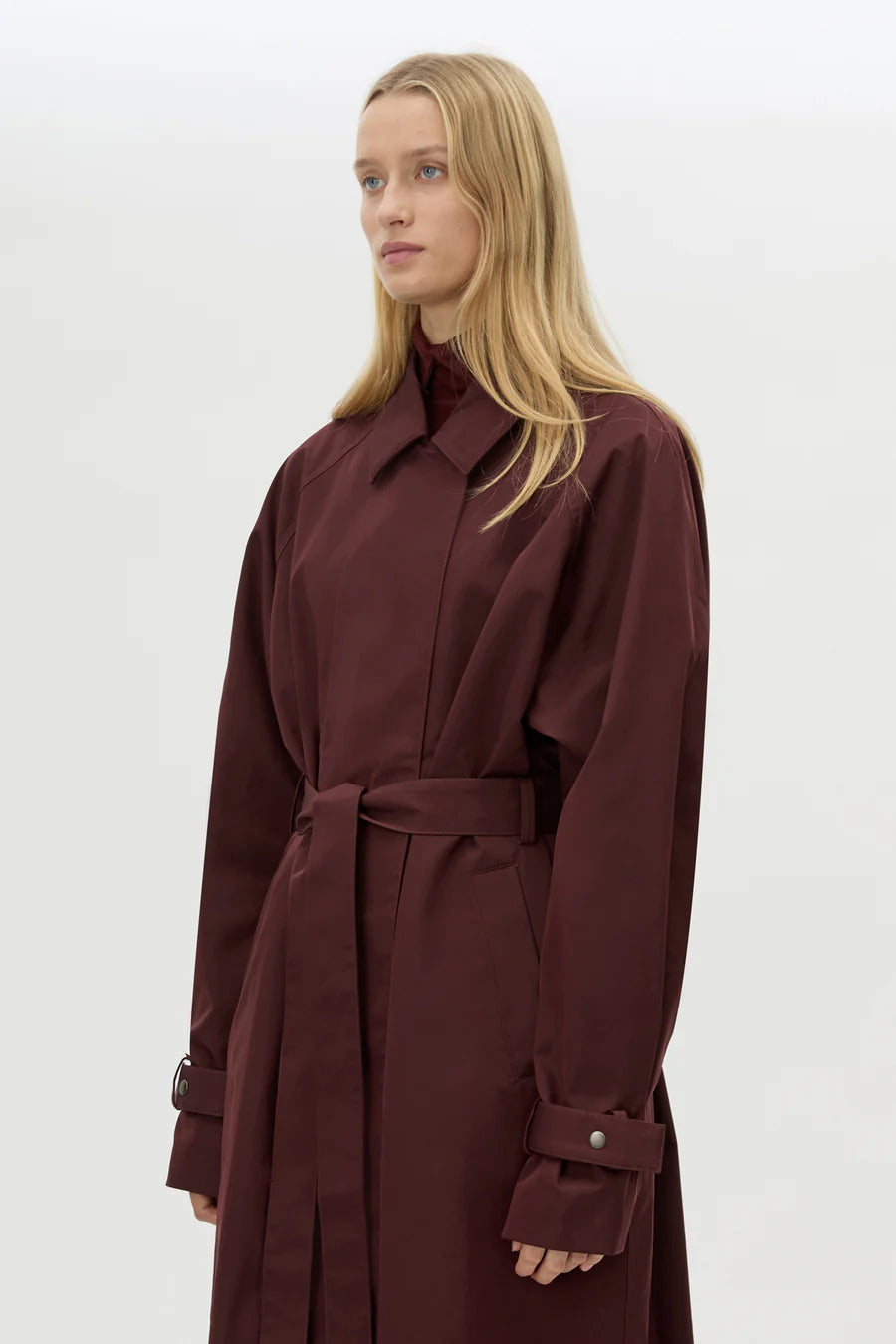 Dia Trench Coat - Burgundy