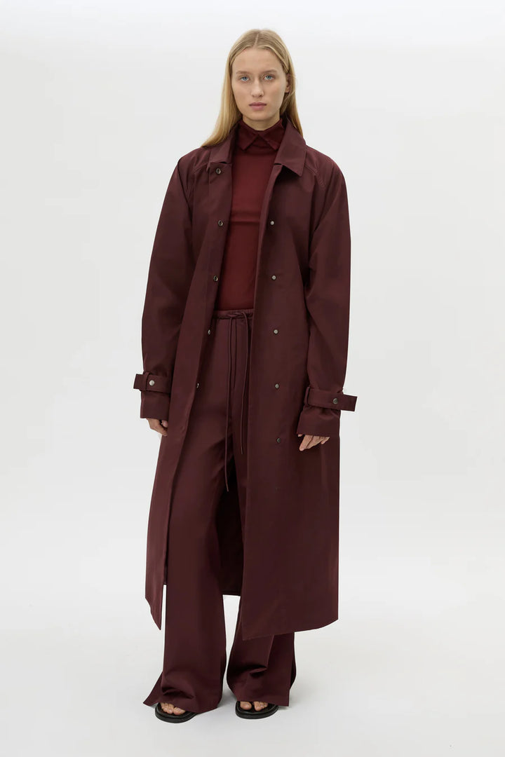 Dia Trench Coat - Burgundy