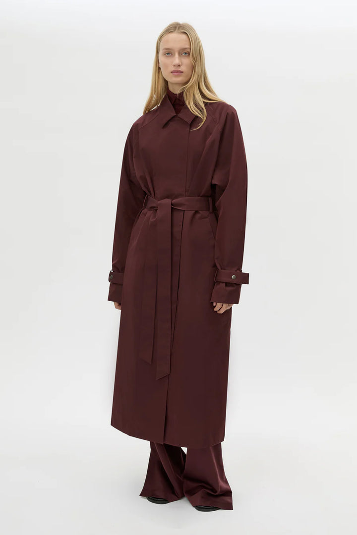 Dia Trench Coat - Burgundy