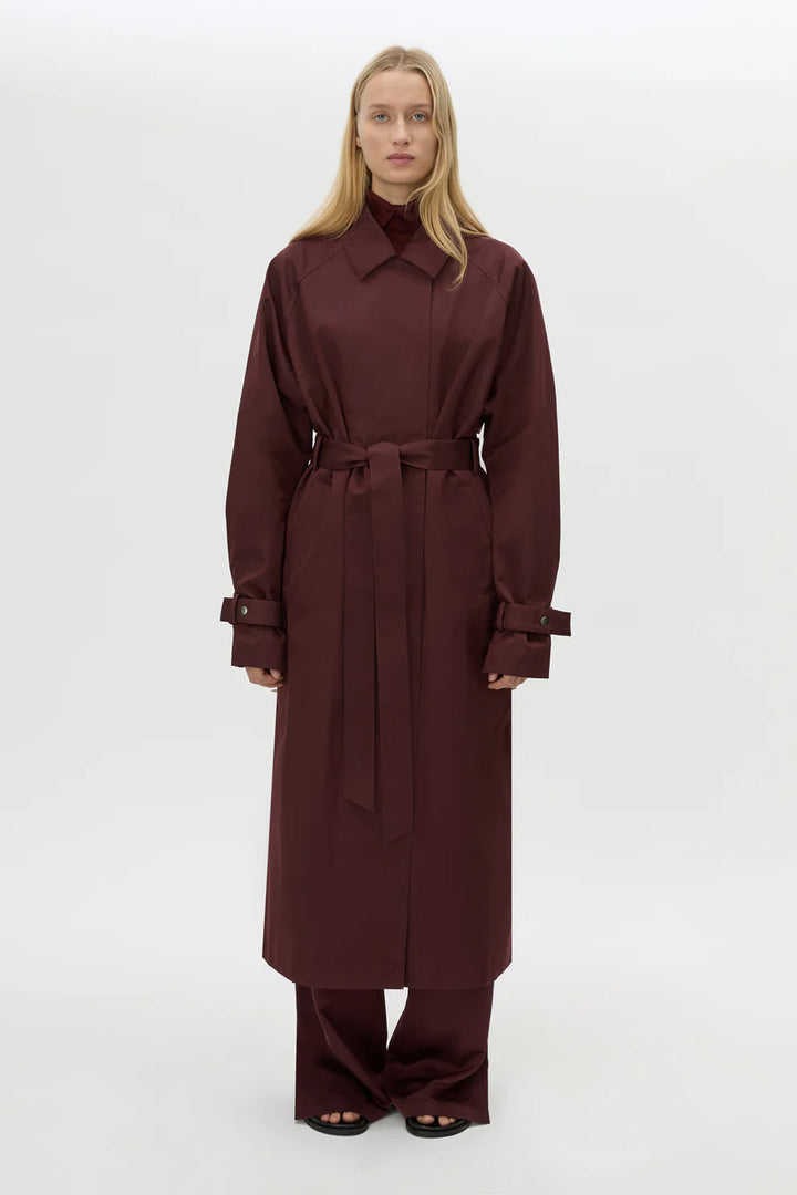 Dia Trench Coat - Burgundy