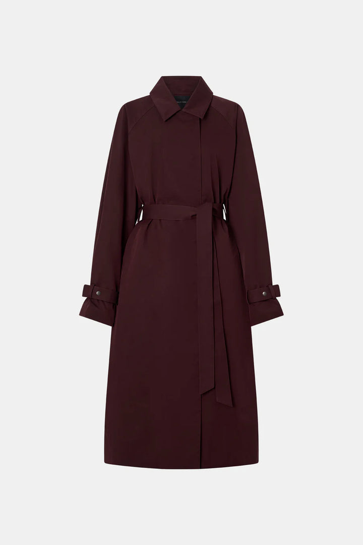 Dia Trench Coat - Burgundy