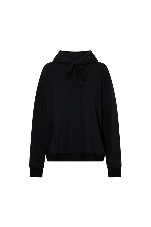 Grid Flocking Logo Hoodie - Black