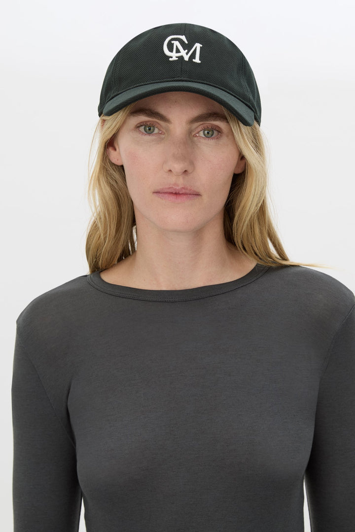 Isolde Embroidered Logo Cap - Black/White