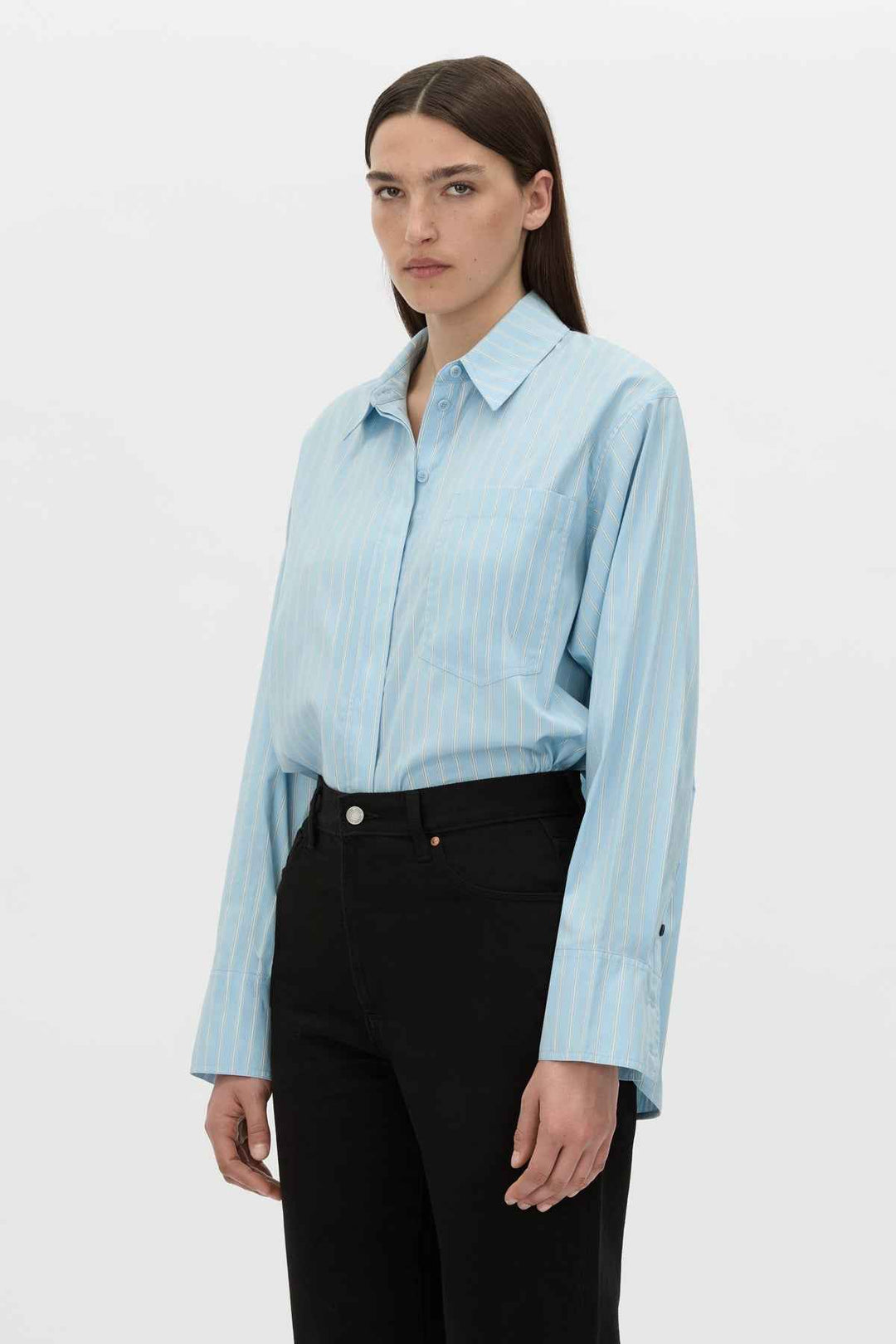 Jenie Stripe Shirt - Baby Blue Stripe