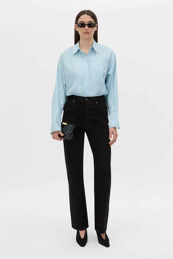 Jenie Stripe Shirt - Baby Blue Stripe