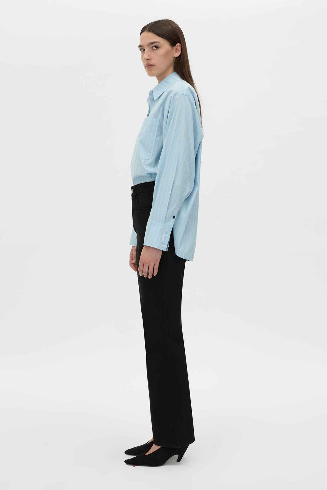 Jenie Stripe Shirt - Baby Blue Stripe