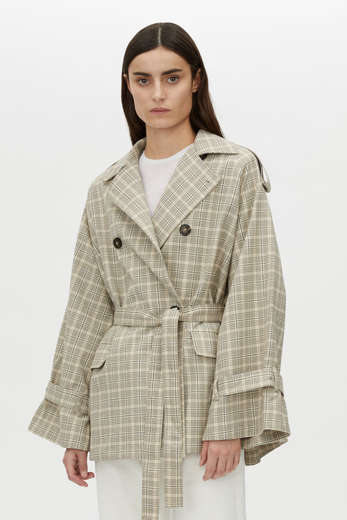 Kinetic Tattersal Trench - Taupe Check
