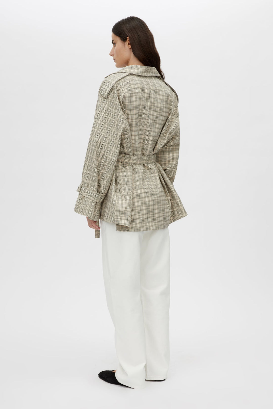 Kinetic Tattersal Trench - Taupe Check