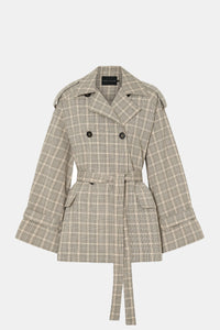 Kinetic Tattersal Trench - Taupe Check