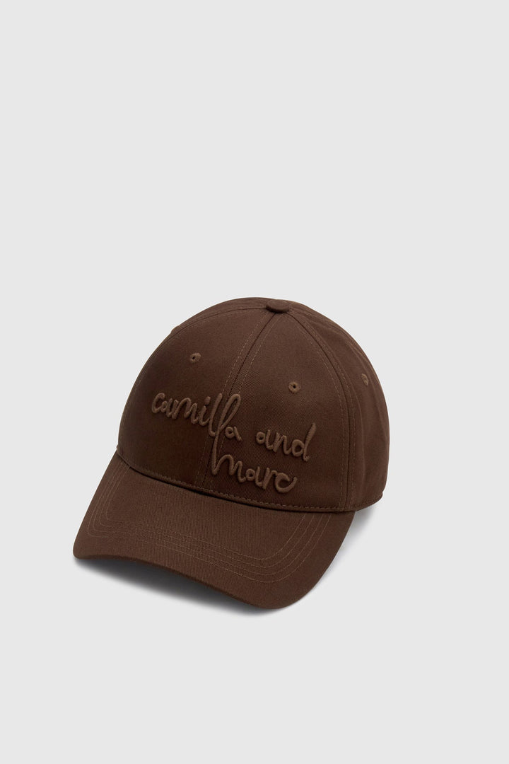 Maren Embroidered Cap - Chocolate