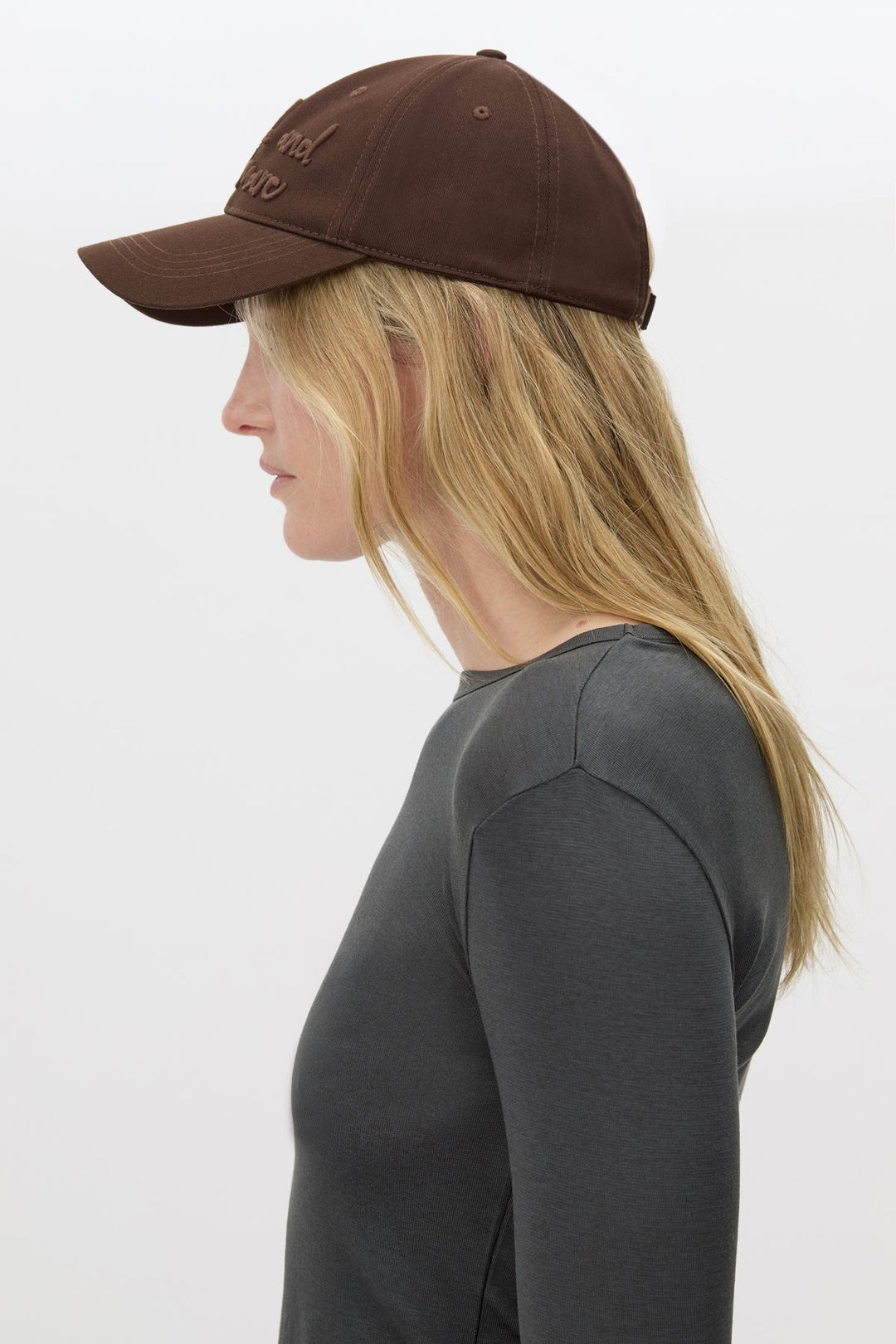 Maren Embroidered Cap - Chocolate