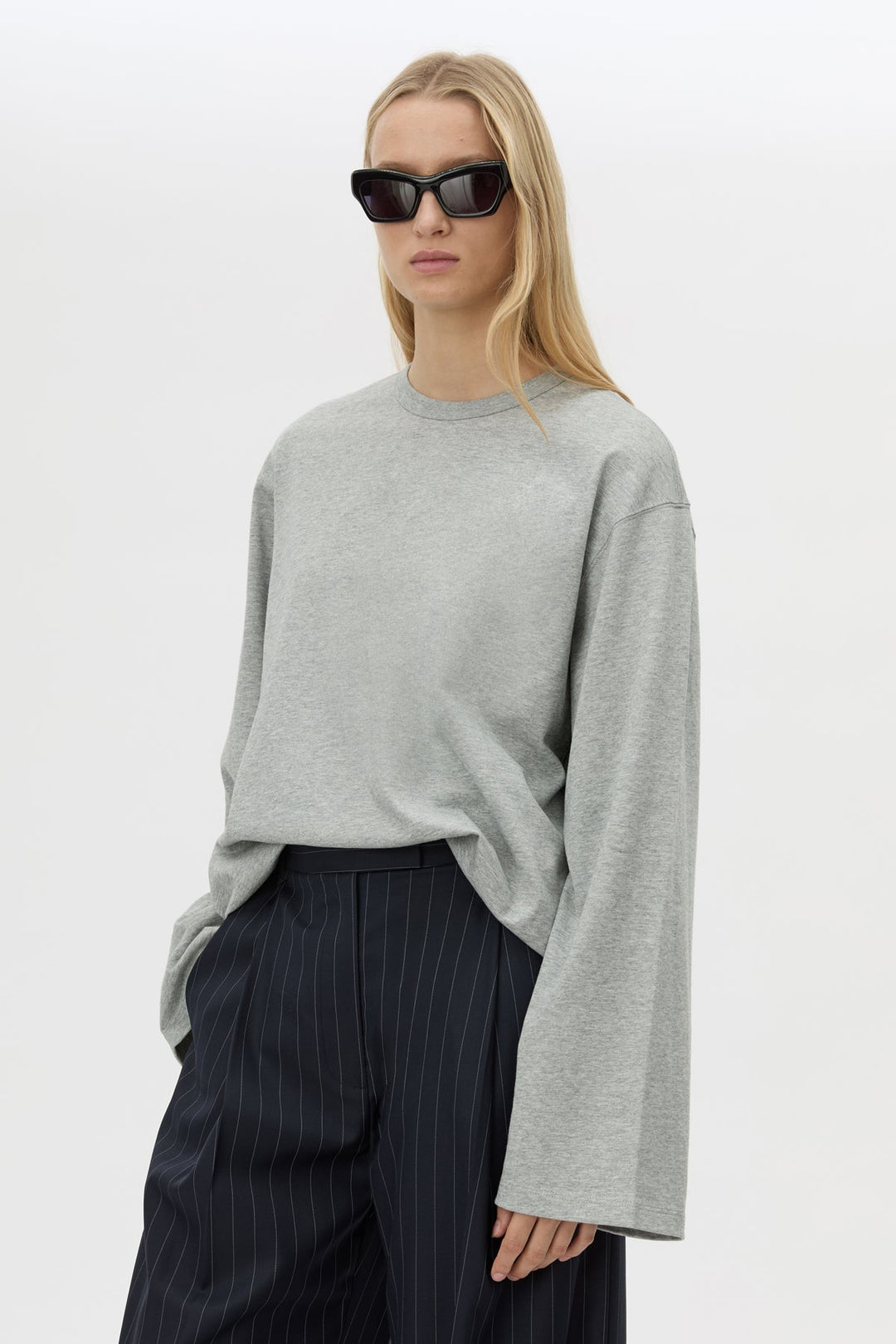 Peretti Long Sleeve Tee - Grey Marle