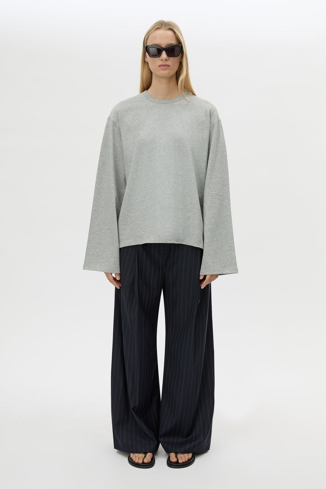 Peretti Long Sleeve Tee - Grey Marle