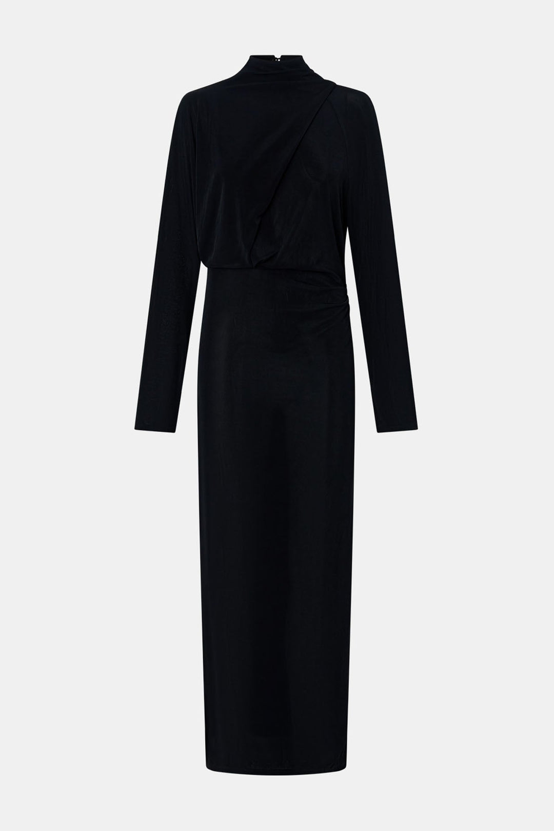 Ravine Draped Sleeve Dress - Black