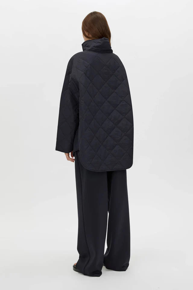 Santal Quilted Pull Over - Navy