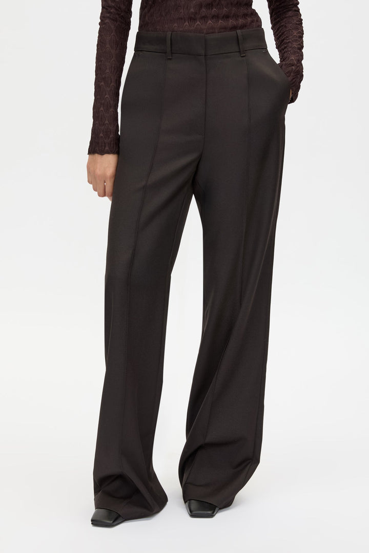 Saxony High Waisted Pant - Espresso Pindot
