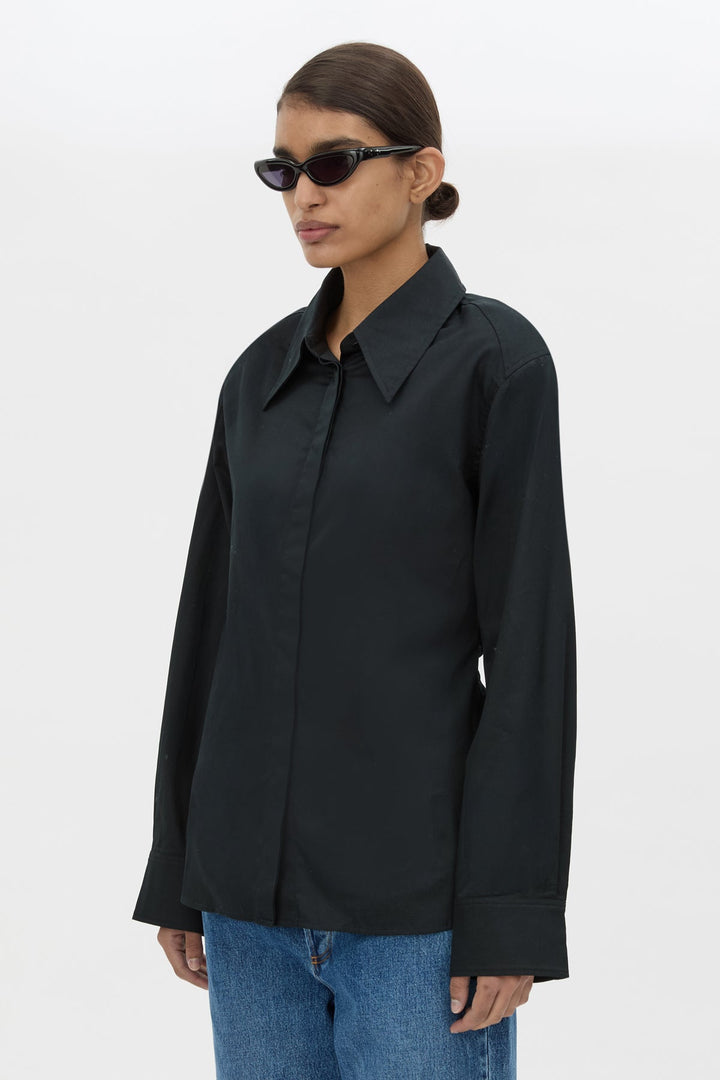 Tarn Fitted Long Sleeve Shirt - Black