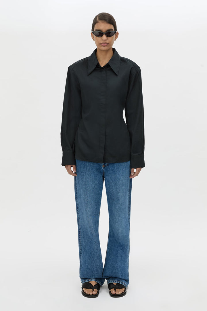 Tarn Fitted Long Sleeve Shirt - Black